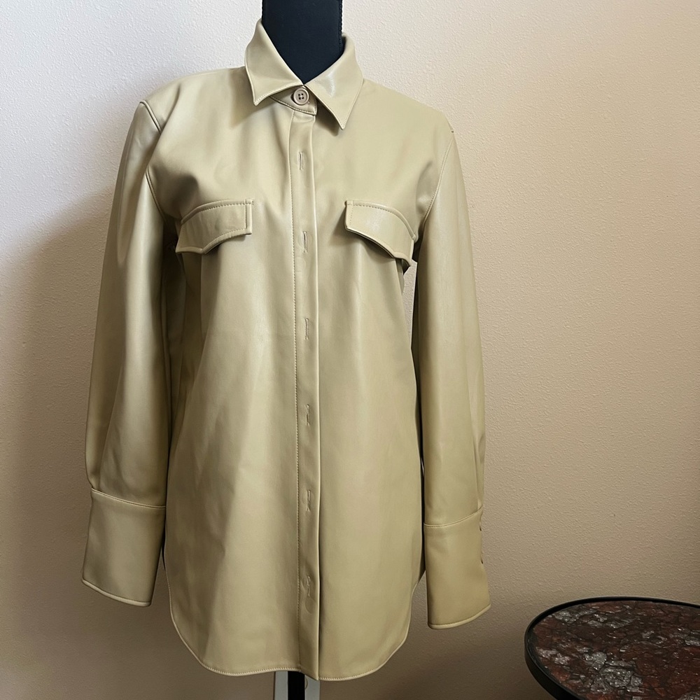 Bb Dakota by Steve Madden Button Up Faux Leather Shirt
